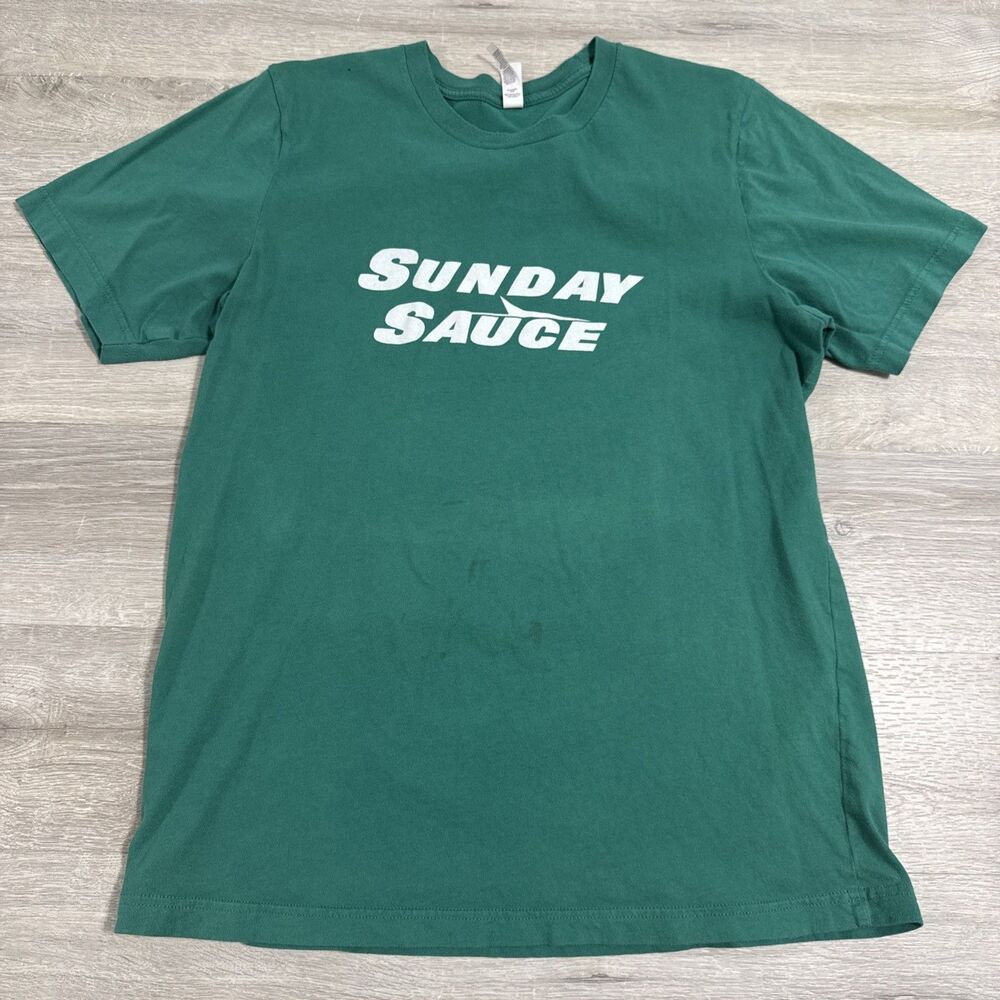 Sunday Sauce Gardner Shirt New York Jets Men’s Large Green Barstool Sports Tee